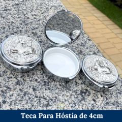Bolsa Viático Sanguíneo Corporal Ministro Eucaristia e Teca para Hóstia 4cm modelo Cordeiro - Silvana Mantos