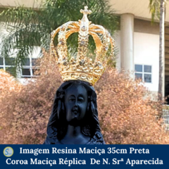Imagem de Nossa Senhora Aparecida de Resina maciça 35cm Preta com Coroa Réplica de Nossa Senhora Aparecida - comprar online