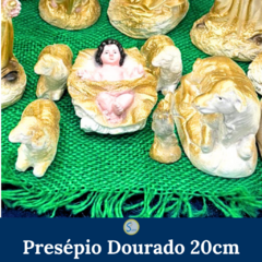 Presépio de Natal Dourado em Gesso 20cm na internet