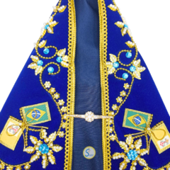 Manto Nossa Senhora Aparecida 35 cm - Modelo Luxo Azul Royal na internet