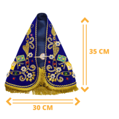 Manto Nossa Senhora Aparecida 35cm - Oficial do Nicho 2017 + broche brinde - Silvana Mantos