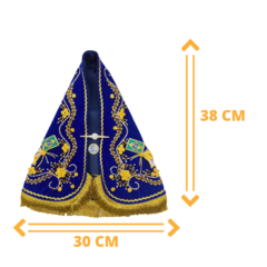 Manto de Nossa Senhora Aparecida de 38cm - Modelo Basílica Velha - Silvana Mantos