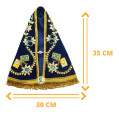 Manto Nossa Senhora Aparecida 35 cm - Modelo Luxo Tradicional - Silvana Mantos