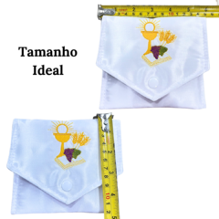 Kit Bolsa Viático com Sanguíneo e Corporal modelo Pão e Uva +Teca Porta Hóstia JHS Prata na internet
