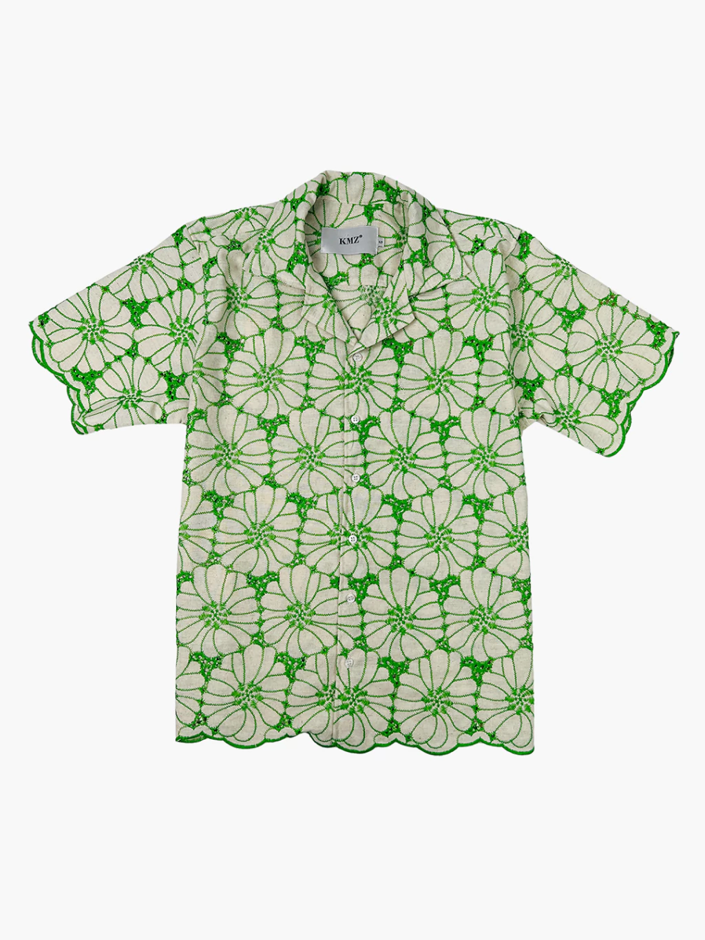 Camisa Linho Bordado Floral