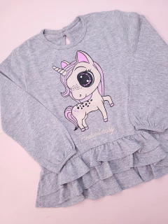 Remera gris unicornio - comprar online