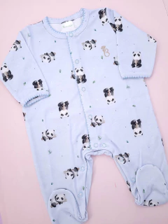 Osito-pijama panda celeste - comprar online
