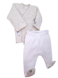 Conjunto con batita conejo arena - Piccolitos, ropa para niños