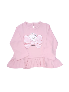 Remera Rosa gatito moño