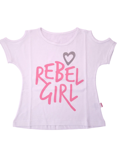 Remera blanca rebel girl