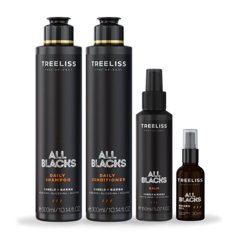 Kit Barba e Cabelo homens All Blacks 4 itens treeliss - comprar online