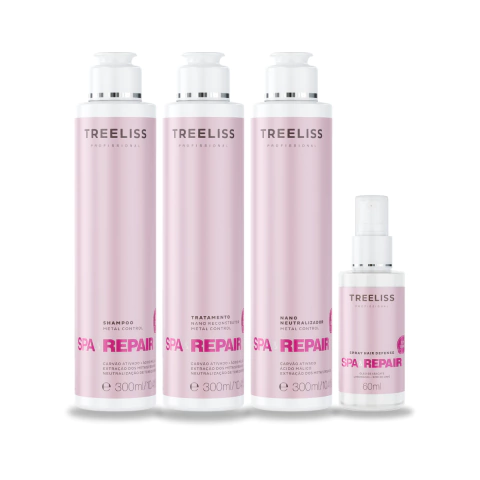 Kit Spa e Repair Tratamento capilar Metal Treeliss+Brinde Spray