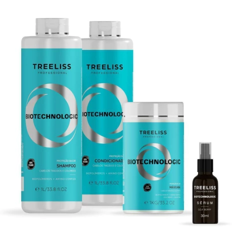 Kit Tratamento Completo Profissional Proteção da Cor Biotechnologic - Shampoo + Máscara + Condicionador + Sérum Profissional
