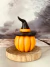 Abóbora com Chapéu Suporte para Velas Laranja e Preto - comprar online