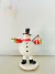Boneco de Neve Resina Com Bengala 15cm na internet
