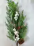 Galho Decorativo Grande Nevado Folha Fruta e Pinha Verde e Marrom 67cm