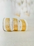 Laço Pronto Fita Branco com Dourado 6,3cm x 9,14m
