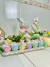 Placa Xícaras com Coelhos Candy Colors em Resina 8x27cm - comprar online