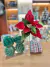 Poinsetia com Glitter Vermelho e Verde 50cm na internet