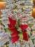 Poinsetia com Glitter Vermelho e Verde 50cm - comprar online