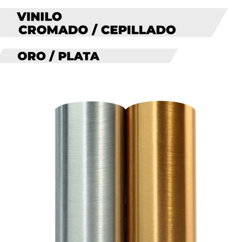 VINILO AUTOADHESIVO CEPILLADO ORO/ PLATA 60X100CM