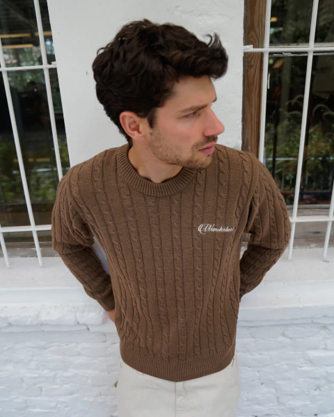 SWEATER BRAID BROWN