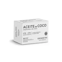 Aceite de Coco Prensado en Frío (Virgen) 30 Cápsulas Blandas
