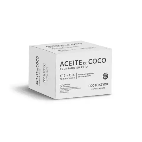 Aceite de Coco Prensado en Frío (Virgen) 60 Cápsulas Blandas - comprar online