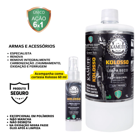Kamuff Absoluto KOLOSSO - Limpador de armas e acessórios a Seco - 1 Litro