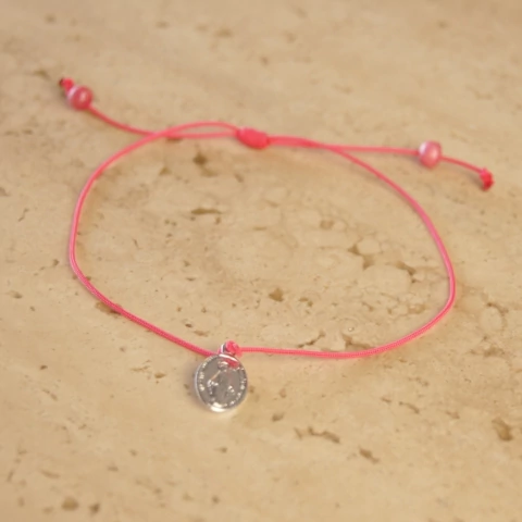 Pulseira Regulável Fio Fino Pink - N Sra das Graças
