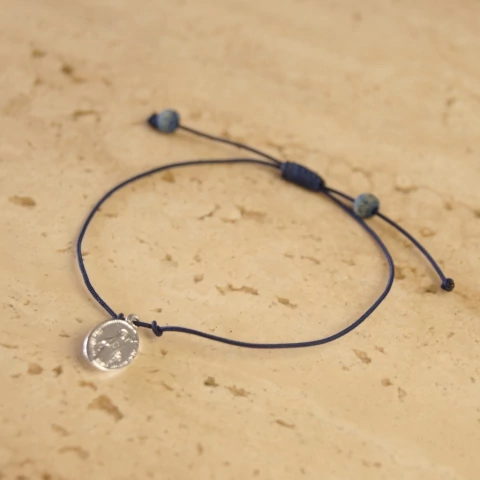 Pulseira Regulável Fio Fino Marinho - N Sra das Graças