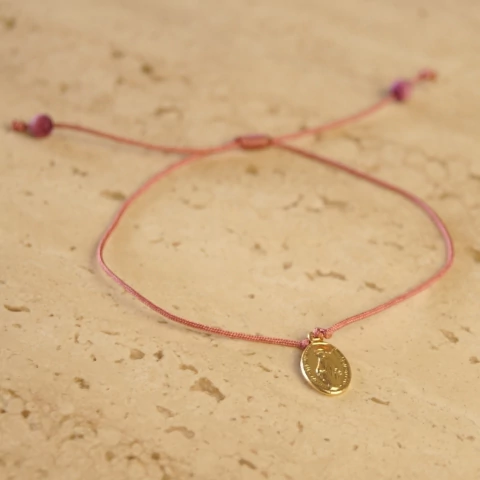 Pulseira Regulável Fio Fino Rosé - N Sra das Graças