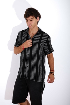 Camisa Crochet Tejida Rayada Roma - comprar online