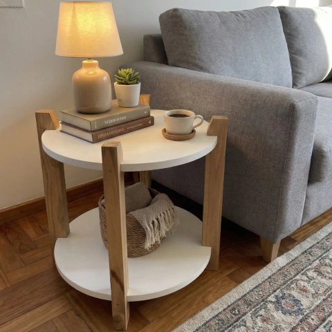 Mesa Ratona Lina Arrime Redonda Retro Vintage Nordica