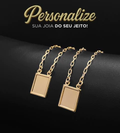ESCAPULÁRIO PLAQUINHA PERSONALIZÁVEL QUADRADO 1,5X1cm