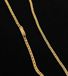 CORRENTE GRUMET DUPLA 3mm FECHO GAVETA - Banhada a Ouro 18k