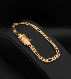 PULSEIRA FIO 3 POR 1 4mm FECHO TRAVA DUPLA - Banhada a Ouro 18k - comprar online