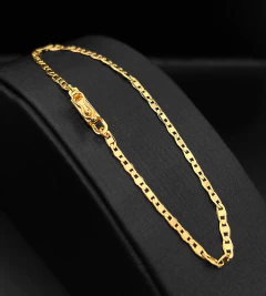 PULSEIRA PIASTRINI (2,5mm) FECHO GAVETA - Banhada a Ouro 18k