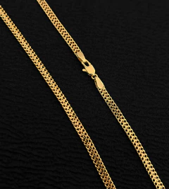 CORRENTE GRUMET LACRAIA (3mm) FECHO TRADICIONAL - Banhada a Ouro 18k