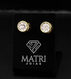BRINCO REDONDO ZIRCÔNIA 7mm (PAR) - Banhado a Ouro 18k