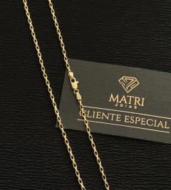 CORRENTE ELO VAZADO CUBINHO 2mm FECHO TRADICIONAL - Banhada a Ouro 18k