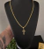 CORRENTE GRUMET DUPLA 3mm + PINGENTE CRUZ VAZADA N2 -3x1,5cm - Banhado a Ouro 18k na internet