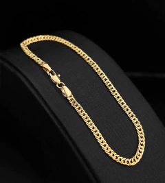 PULSEIRA GRUMET DUPLA (3mm) FECHO TRADICIONAL - Banhada a Ouro 18k - comprar online