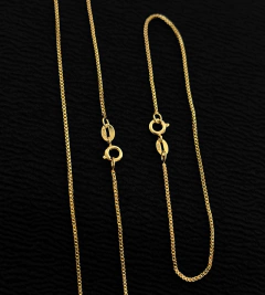 CORRENTE + PULSEIRA VENEZIANA (1mm) FECHO TRADICIONAL - Banhada a Ouro 18k