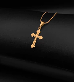 PINGENTE CRUZ VITORIANA MINI (2.5x1cm) - Banhado a Ouro 18k