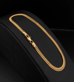 PULSEIRA GRUMET LACRAIA 3mm FECHO TRADICIONAL - Banhada a Ouro 18k