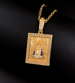 PINGENTE PLACA NOSSA SENHORA PEQUENA (3.5x2.5cm) - Banhado a Ouro 18k