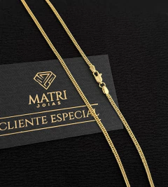 CORRENTE GRUMET DUPLA (2mm) FECHO TRADICIONAL - Banhada a Ouro 18k