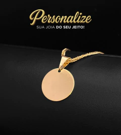 PINGENTE PERSONALIZÁVEL REDONDO MINI - 1,5x1,5cm - Banhado a Ouro 18k