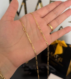 CORRENTE FIO 3 POR 1 (2mm) FECHO TRADICIONAL - Banhada a Ouro 18k